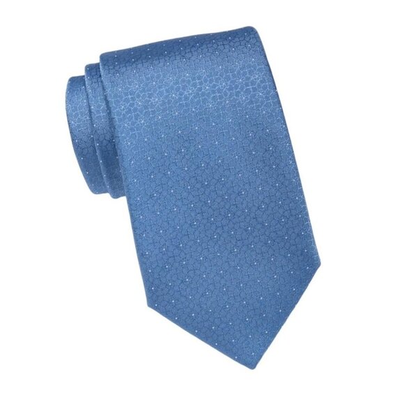 Calvin Klein Mens Blue Sinclair Natte Textured Pattern Classic Tie Workwear New - Picture 1 of 6